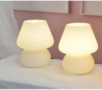 Mushroom Lamp with Glass Material Use for Indoor Night Table Light