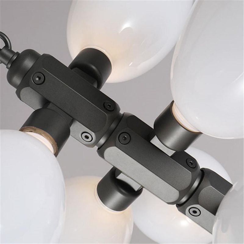 Modern Replica Design Chandelier Creative Milky Glass Kitchen Island Pendant Light Dining Room Living Room Art Deco Pendant Lamp