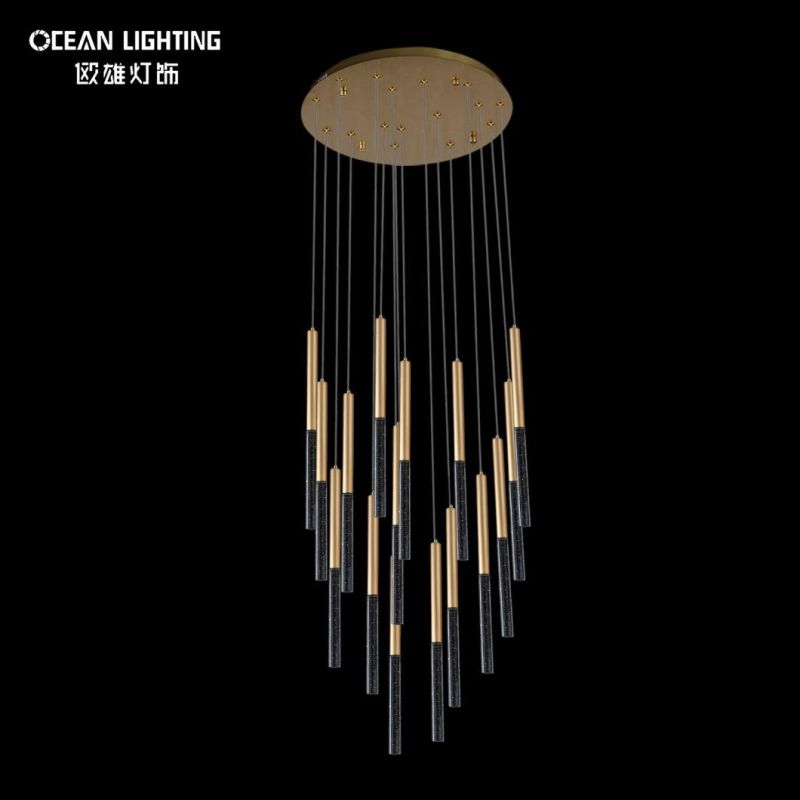 Indoor Cylinder Warm Lighting 3000K Metal Crystal 29*3W Chandelier