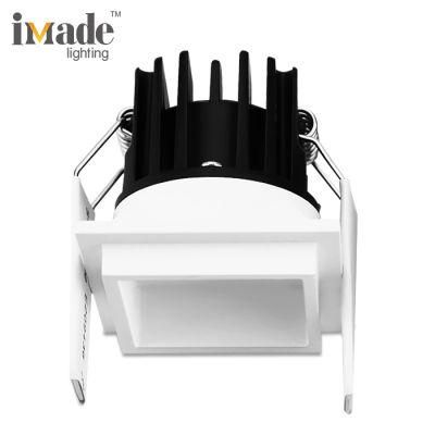 Hotel Project Square Trimless Frame Anti Glare COB SMD Dimmable Recessed Ceiling LED Lamp Downlight