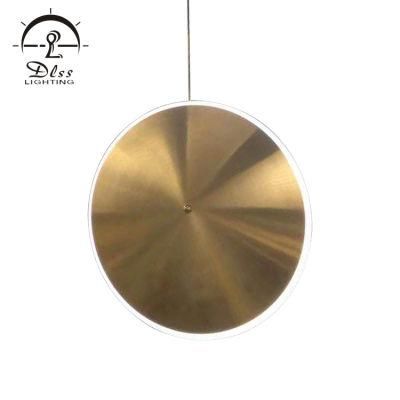 Dlss Designer Gold Stainless Steel Acrlyic Round Flat Pendant Light