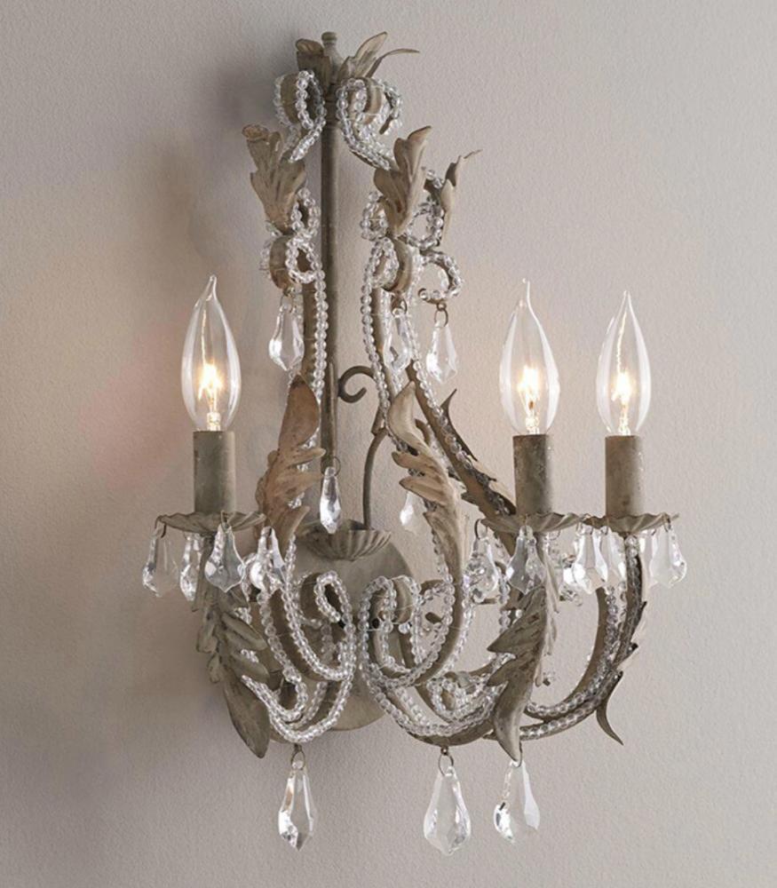 Antique Lighting Rustic Decor White Body Color Crystal Wall Sconce (Wh-VR-102)