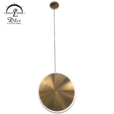 Guzhen Factory Direct Sale Gold Round Flat LED Pendant Lamp
