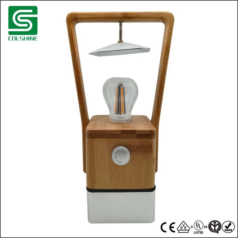 Outdoor Camping Light Bamboo Portable Lamp Dimmable