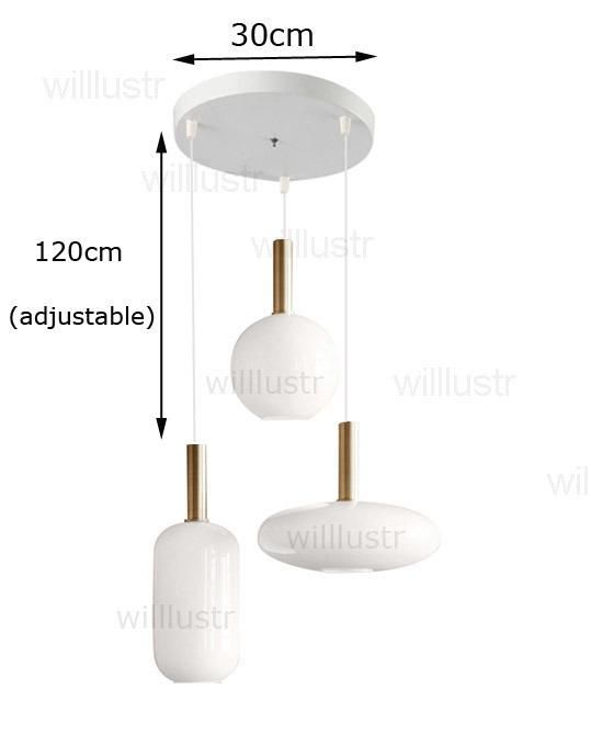Nordic Glass Pendant Light Round Oval Cylinder Milk White Pendant Light Hotel Restaurant Study Pendant Light (WH-AP-121)