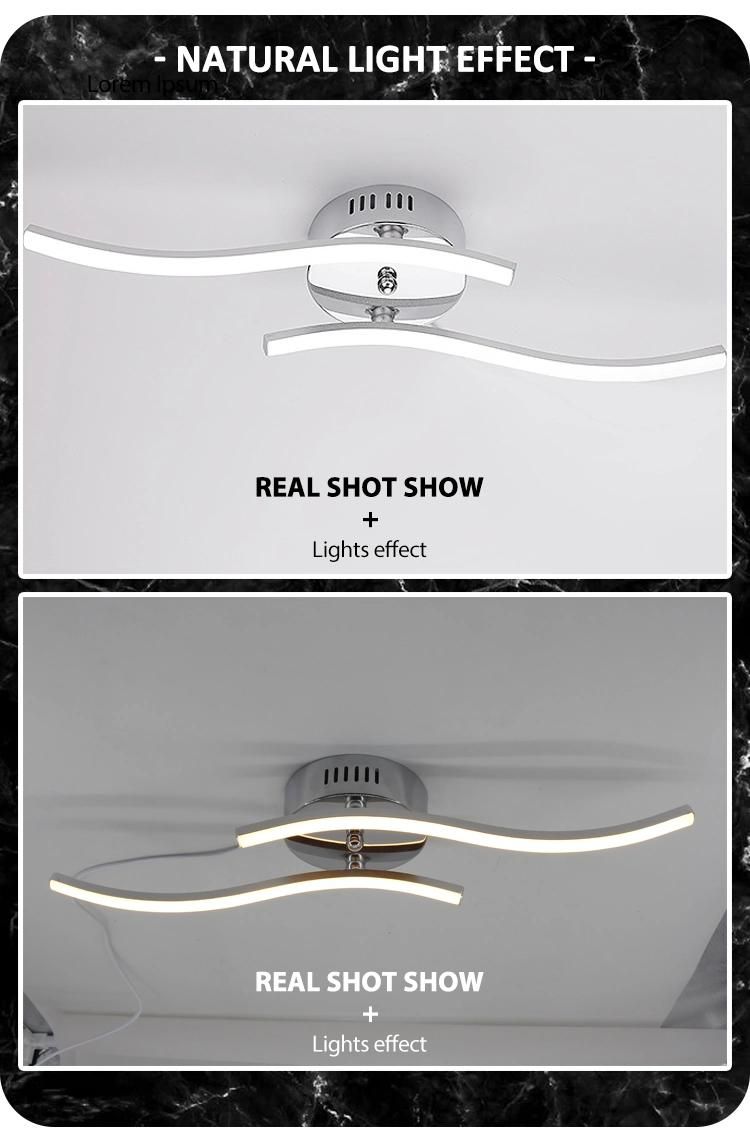 Nordic Minimalist Lighting Decoration Three-Color Adjustable LED Modern Ceiling Lamp