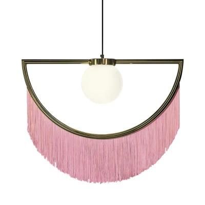 Zhongshan Home Lighting Chandelier Light Factory Nodic Pink Tassels Pendant Lamp Modern Simple Glass Decorative Fashion Lamp