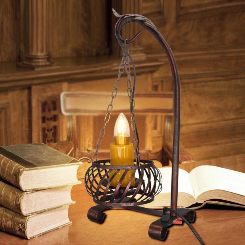 American Vintage Candle Table Light with Plug, Old Design Kerosene Lamp (WH-VTB-01)