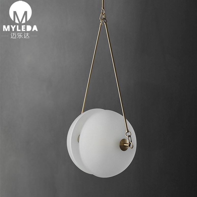 Modern Simple Brass Glass Pendant Lighting Light for Children Room, Dining Room, Kitchen or Bedroom.