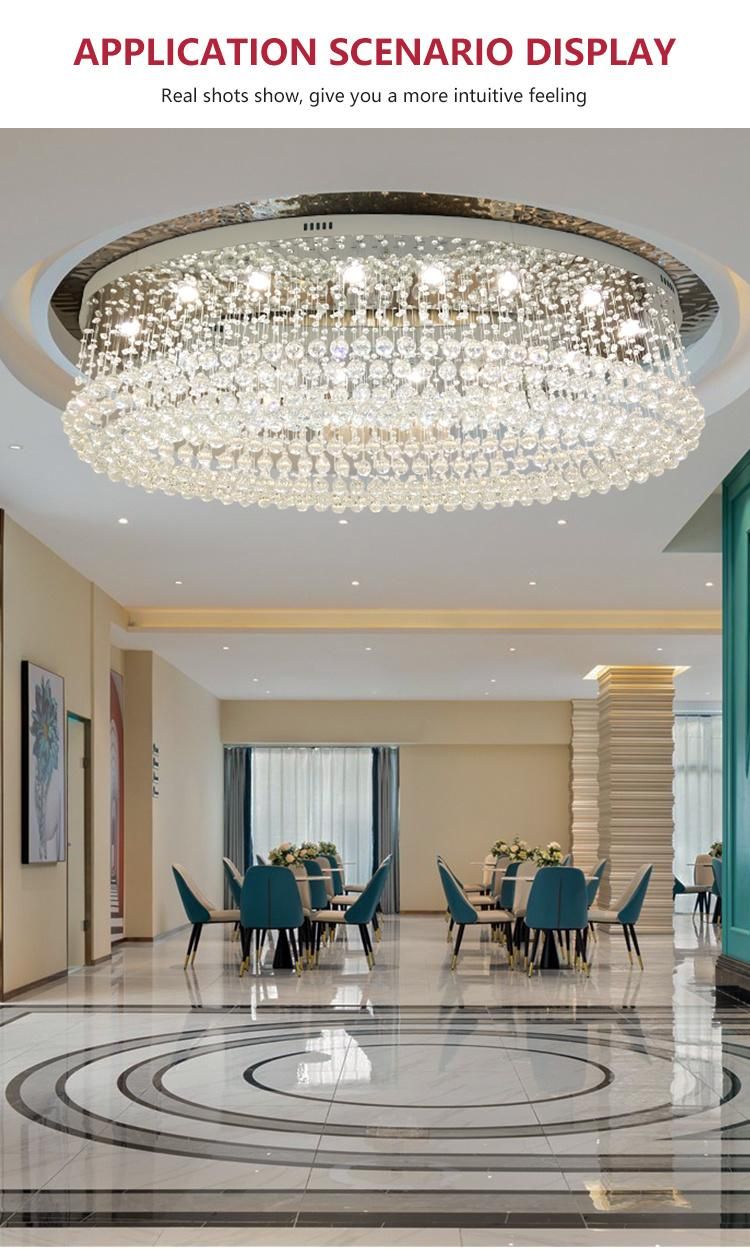 New Design White Modern Luxury Project Custom Large Glass Stair Hotel Chandelier Ceiling Light