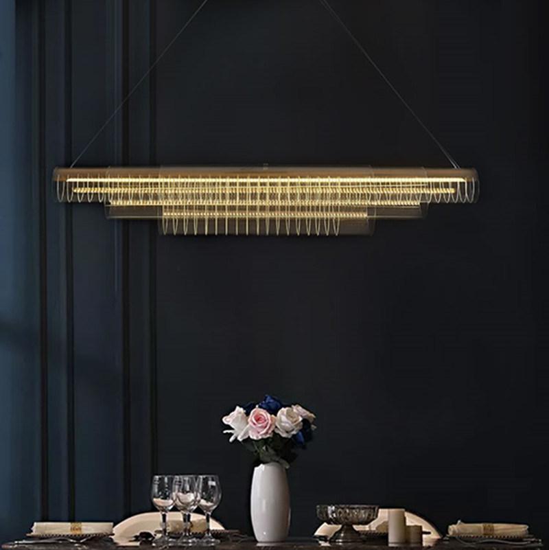 LED Italian Design Lamp Dining Room Island Modern Luxury Long Acrylic Living Room Bar Office Pendant Lamp (WH-AP-170)