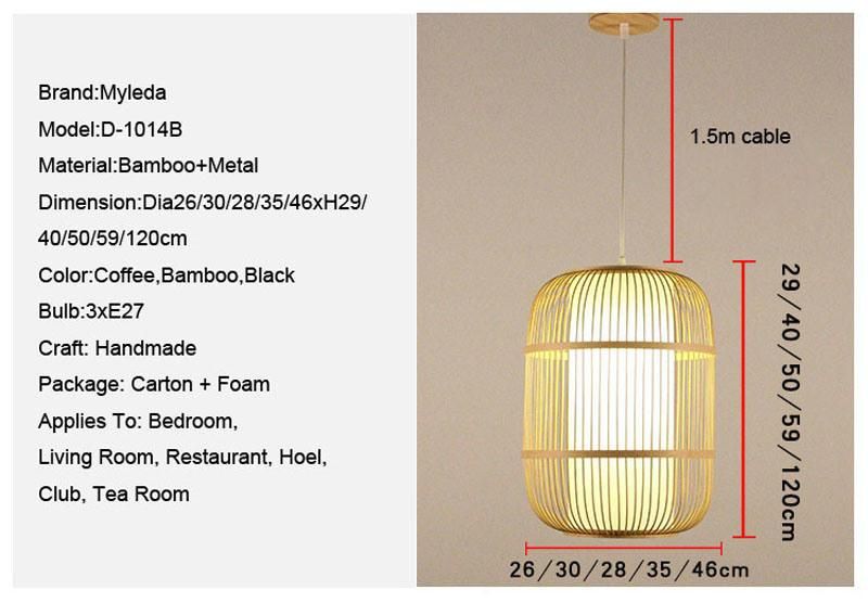Handmade Rattan Wooden Bamboo Pendant Light