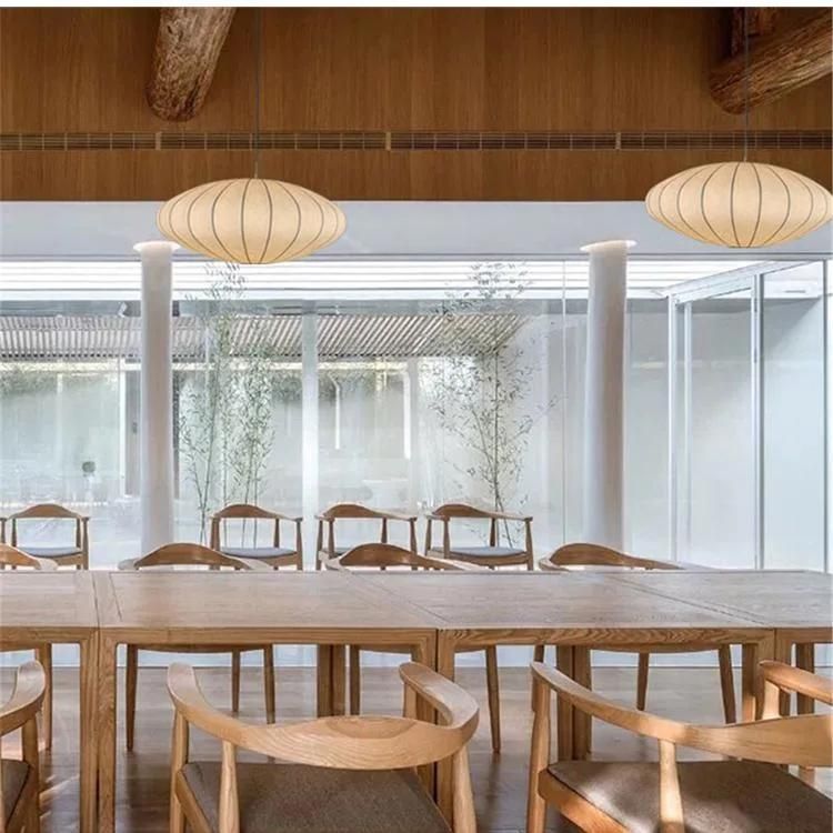 Wholesale Postmodern Nordic Light Living Loft Silk Pendant Light Chinese Flower Dining Room LED Hanging Lamp Bateria