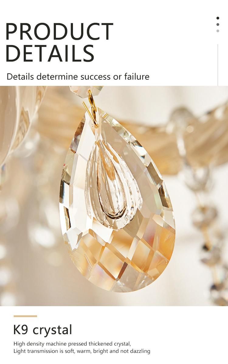 Nordic Style Decoration Luxury Hotel Lobby Custom Large Project Crystal K9 LED Chandelier Light