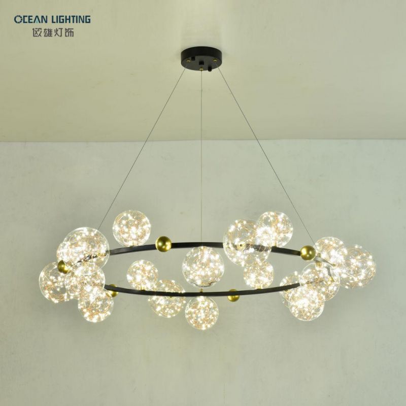 Ocean Lighting Hotsales Modern Chandelier Luxury Gold Glass Pendant Light