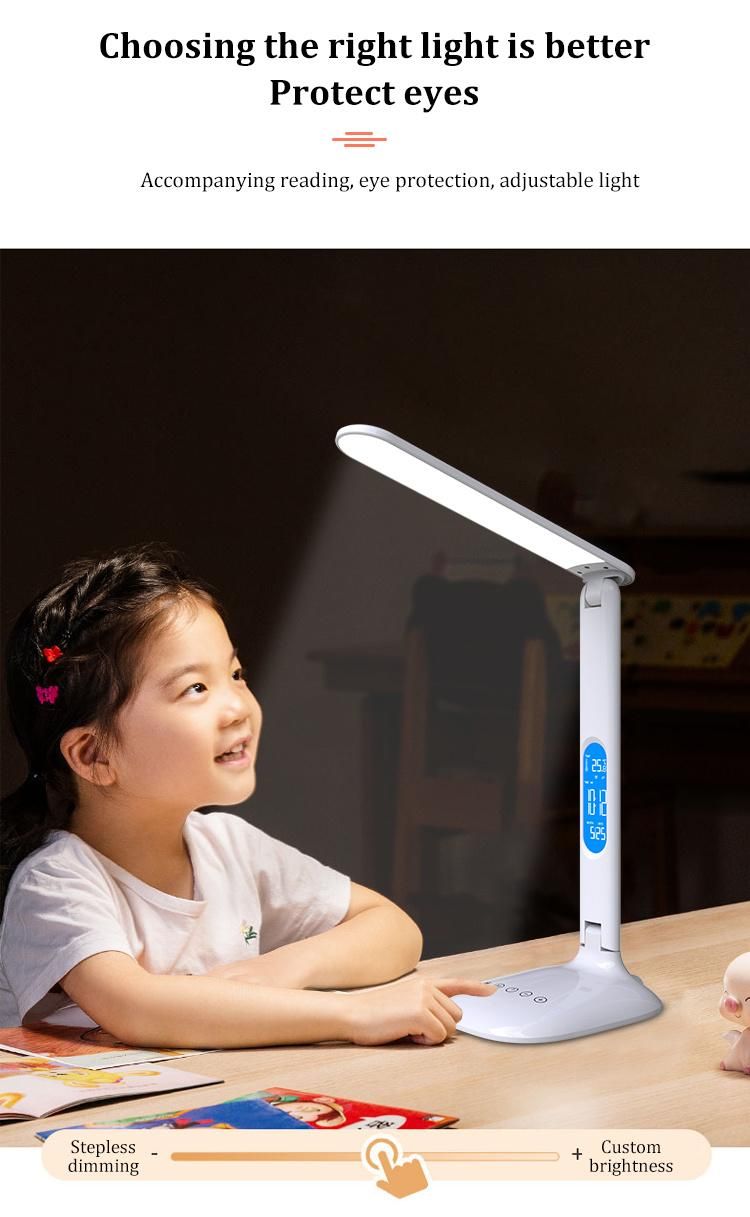 ABS Material and Energy Saving Eye-Protect Flexible LED Stand Reading Lamp with Three-Mode Light and Timer