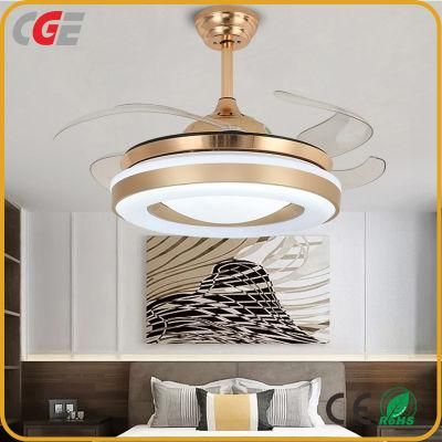 Modern Hotel Luxury Living Room Lighting Chandelier LED Ceiling Fan with LED Light Remote Control