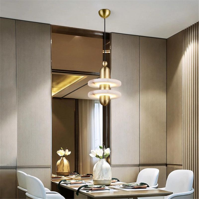 Modern Kitchen Decorative Stainless Steel Hanging Marble Chandelier Pendant Lighting
