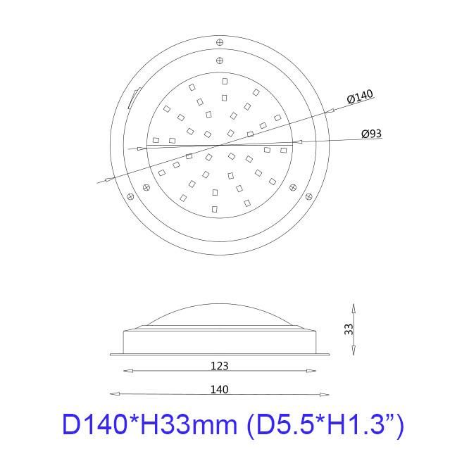 5 Inch Dome Boat RV Interior Marine Ceiling LED Light