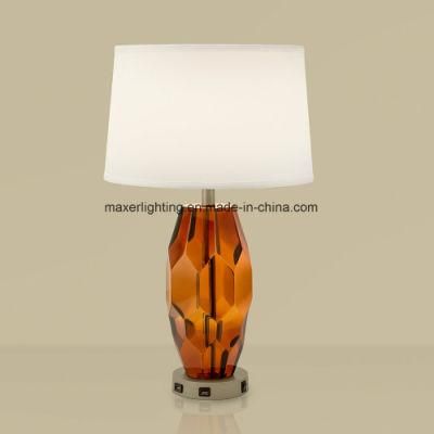 Table Lamp with Special Glass Body for Bedroom Decorative