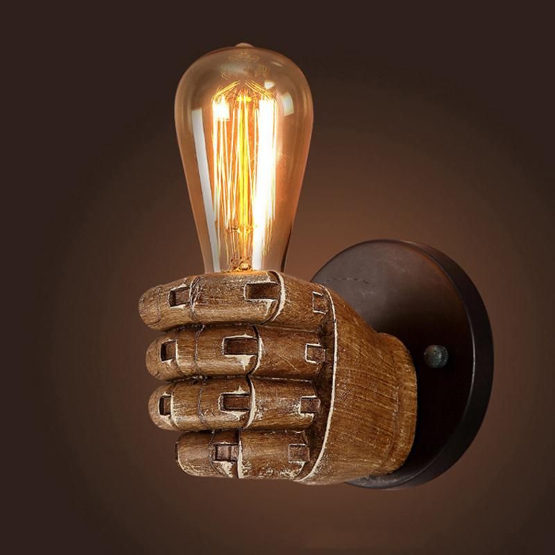 LED Retro Wall Lamp Cafe Bedroom Creative Fist Resin Light Wall Mounted LED Lamps (WH-VR-19)