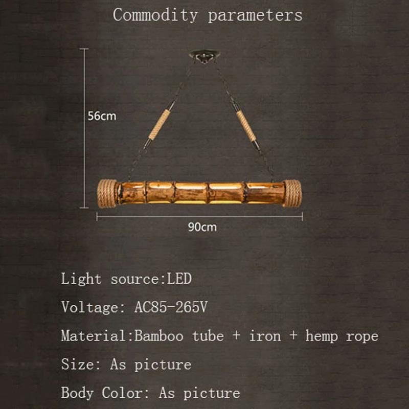 Loft Bamboo LED Chandelier Cafe Lamp Retro Industrial LED Warm White LED Tube Loft Chandelier (WH-VP-111)