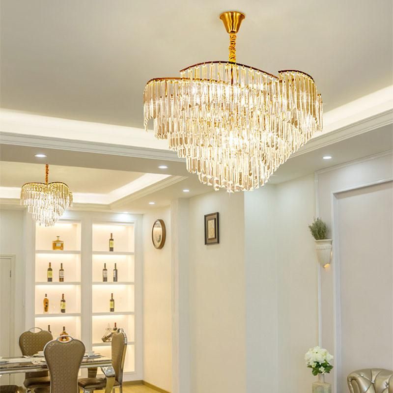 Modern Simple LED Crystal Chandelier Lamp Living Room Luxury Restaurant Pendant Lighting