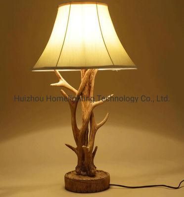 Jlt-2416 American Rustic Antler Table Lamp for Bedroom Bedside