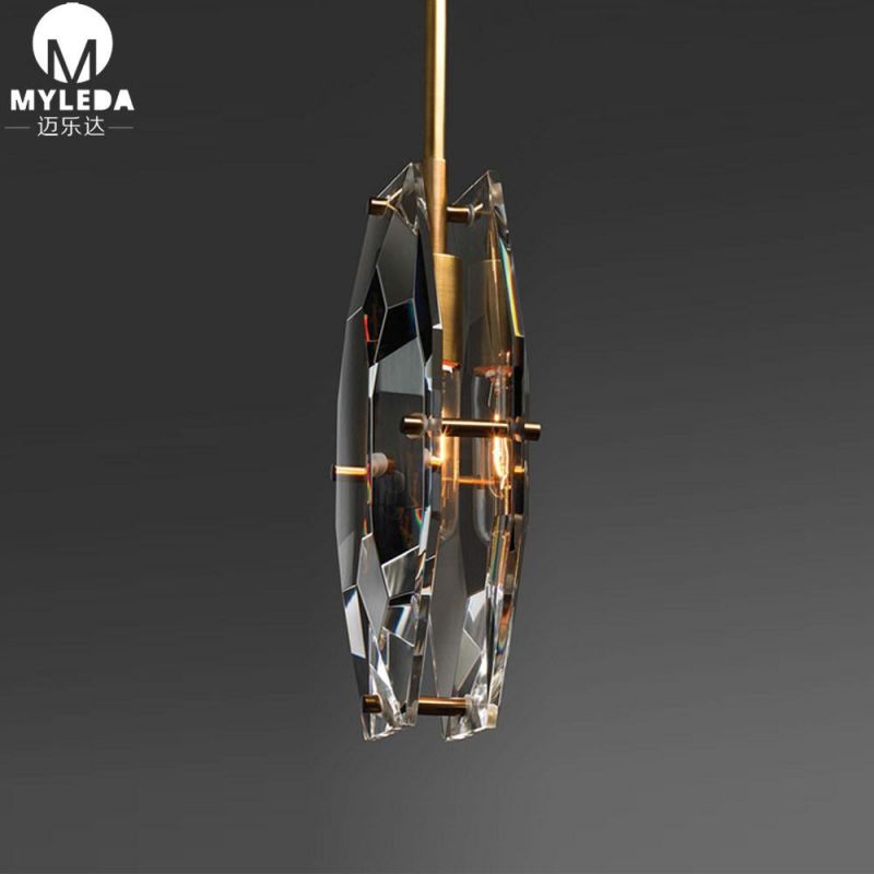Modern Hotel Lobby Chandelier Crystal Glass Pendant Light