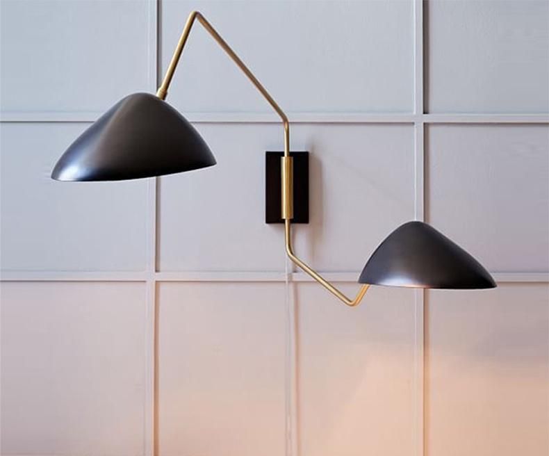 Modern 2 Head Fashionable Rockable Wall Lamp Background Wall Decoration Hotel Corridor Bedside Wall Lamp