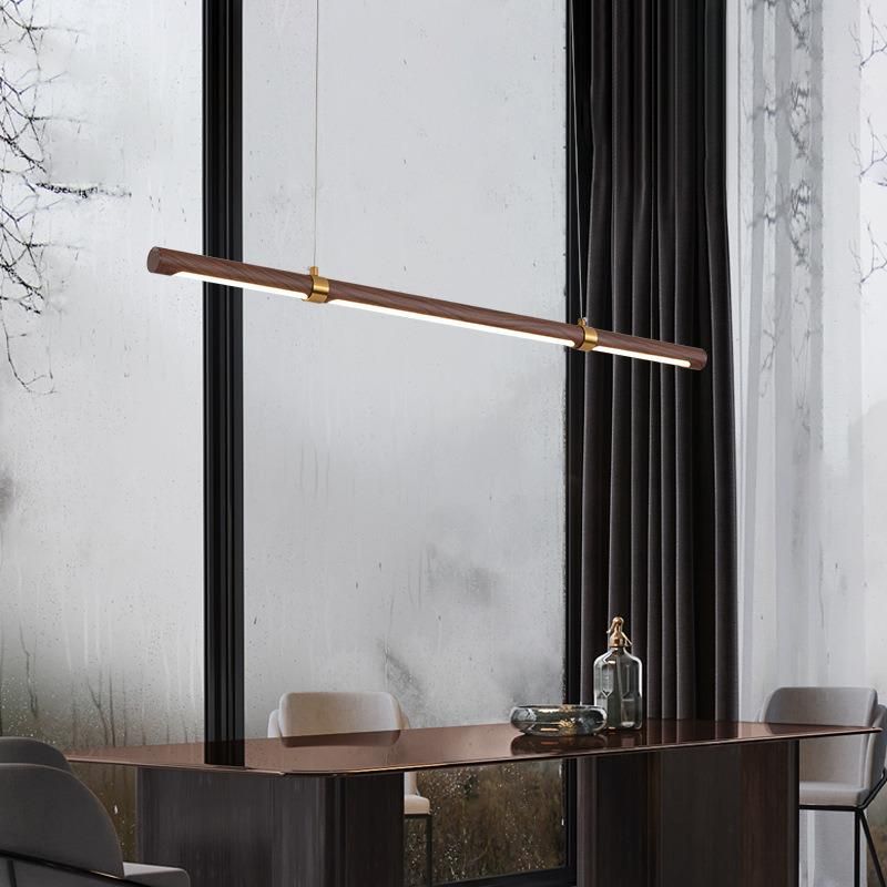 Nordic Long Pendant Light Minimalist Office Niels Scandinavian Round Case Wooden Pendant Light (WH-AP-359)