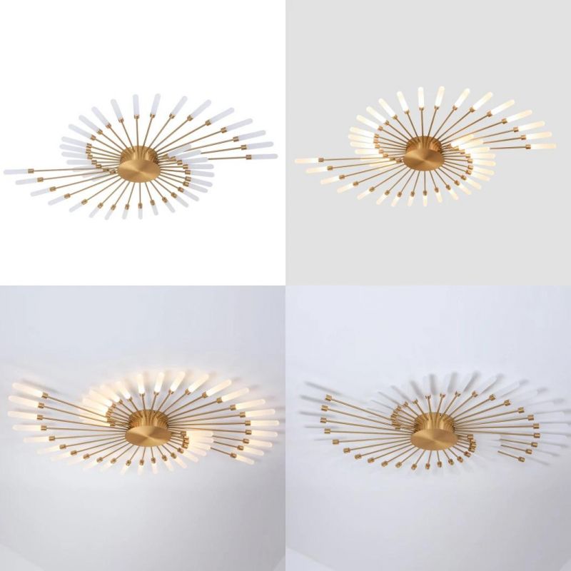 Masivel Factory Brass Modern Stylist LED Ceiling Light with Acrylic Cover Indoor Decorative LED Light