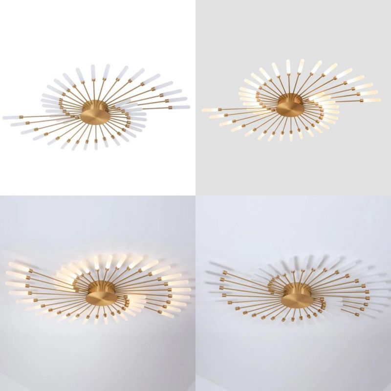 Masivel Factory Brass Modern Stylist LED Ceiling Light with Acrylic Cover Indoor Decorative LED Light
