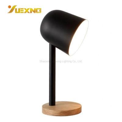 Wooden Lamp Base Black E27 Iron LED Desk Table Lamp