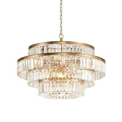 Modern Luxury Living Room Light Hotel Villa LED Lamp Large Round Ceiling Mounted Lighting Pendant Lights Crystal Chandelier