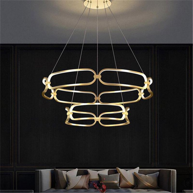 Modern Luxury LED Ceiling Chandelier Lighting Hanging Lights Ceiling Mounted Pendant Lamp for Living Room