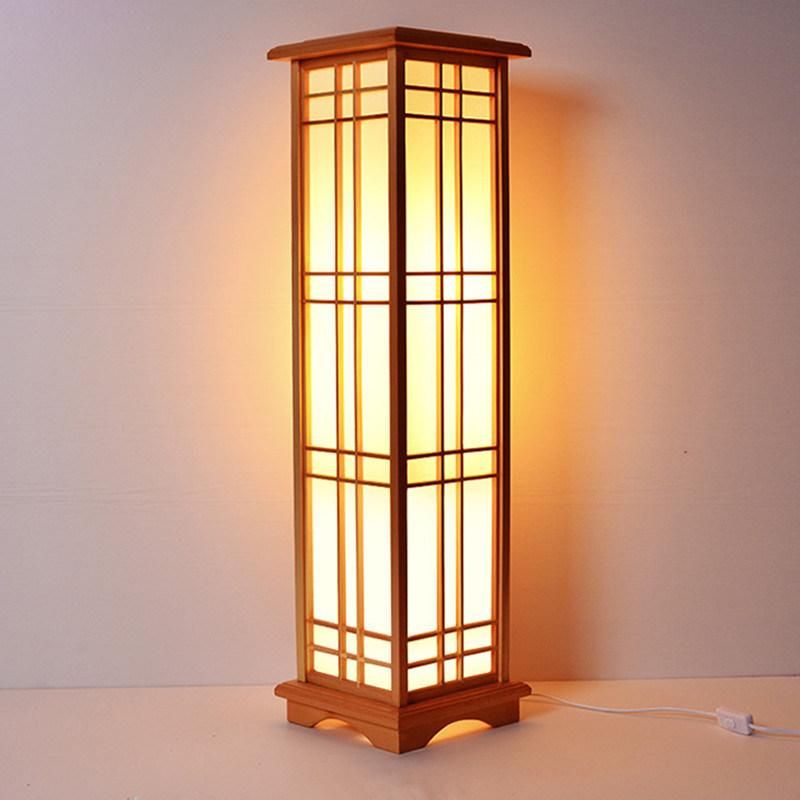 Modern Wood Floor Lamp Washitsu Tatami Decor Window Pane Lamp Restaurant Living Room Japanese Lamp (WH-WFL-01)