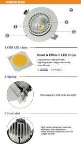 High Power 10/20/30/40W Recessed COB LED Downlight for Shop