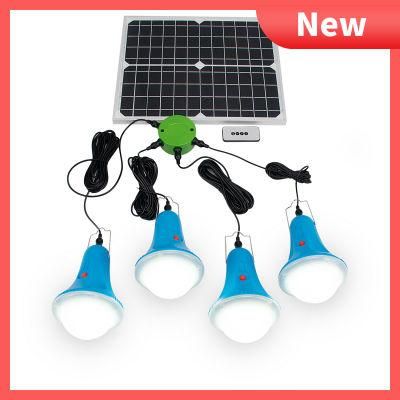 Portable Wireless Solar Power System Ligths Kit 4 Bulbs Camping Tent Reading Lamp