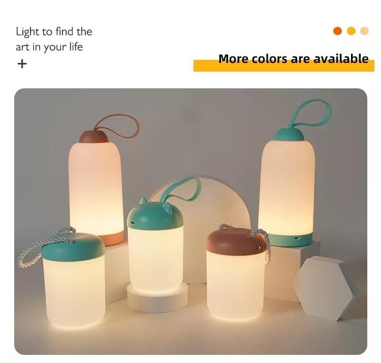 Portable Bedside Table Lamp Children Student Creative Gift Light Custom Rechargeable Night Light LED