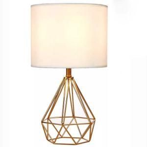 Cage Base with Cottom Lampshade Bedroom Table Lamp
