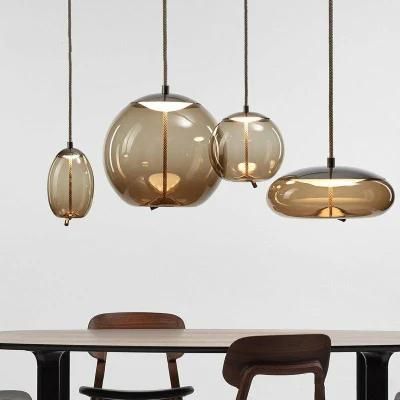 Scandinavian Glass Pendant Lights Bedside Nordic Industrial Luminaria Deco Knot Pendant Lights (WH-AP-281)