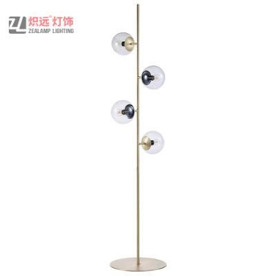 Globe Glass Shade Iron Holder Interior Residential Floor Lamp (ZLF026)