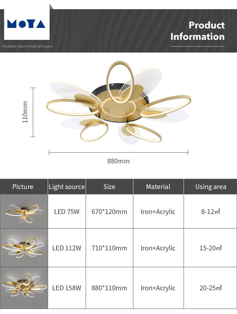 Nordic Luxury Lighting Decoration Home Bedroom LED Modern Ceiling Light