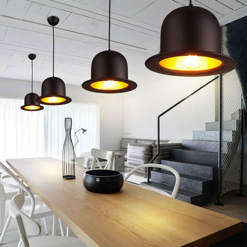 Vintage Industrial Tall Hat Shape Aluminum Indoor Pendant Lamp