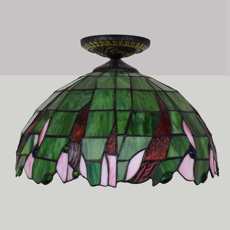 Creative Green Retro Tiffany Lamp Stained Glass Pendant Lights for Bar Restaurant Glass Light (WH-TA-25)