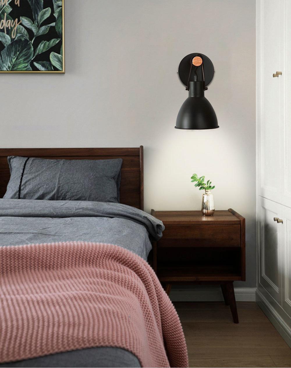 Home Bedroom Walkway Living Room Office Wooden Metal Wall Light Plug in (WH-OR-36)