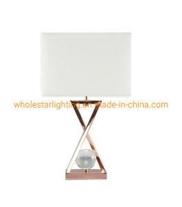Metal Table Lamp with Fabric Shade (WHT-679)