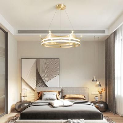Crown Design Modern Style Living Room Chandelier Bedroom Pendant Lamp
