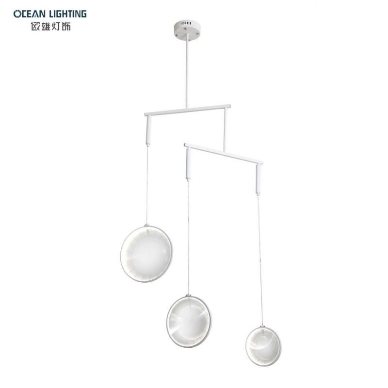 Interior Living Room Dining Bar Latest Concave Convex Mirror Unique Design LED Chandelier